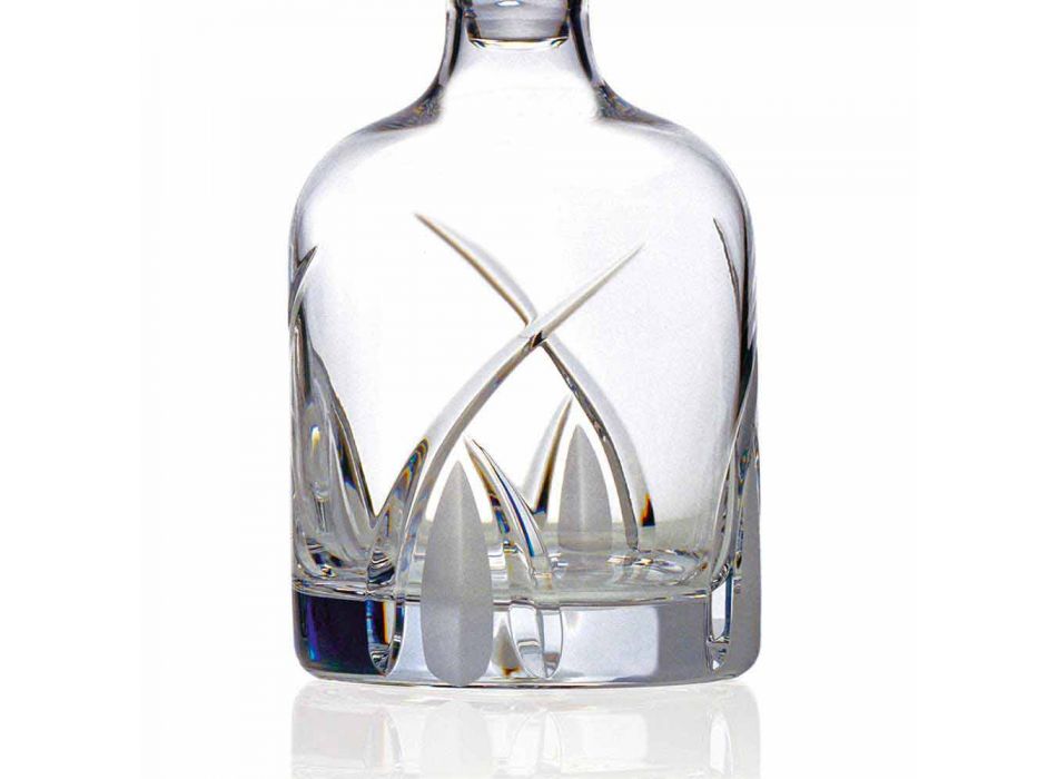 2 whiskyflasker med cylindrisk designhætte i øko-krystal - Montecristo
