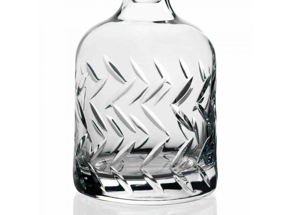 2 miljøvenlige Crystal Whisky-flasker med dekorativ hætte i vintage - arytmi Viadurini