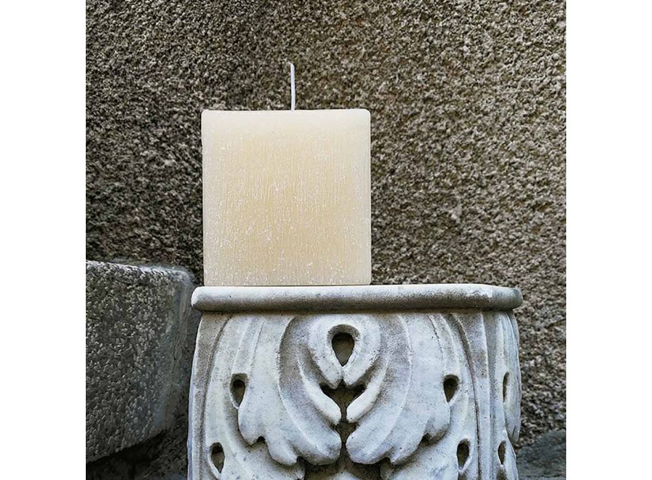 2 firkantede lys i forskellige størrelser i voks fremstillet i Italien - Adelle Viadurini