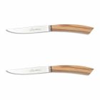 2 bøfknive med horn eller træhåndtag fremstillet i Italien - Marino Viadurini