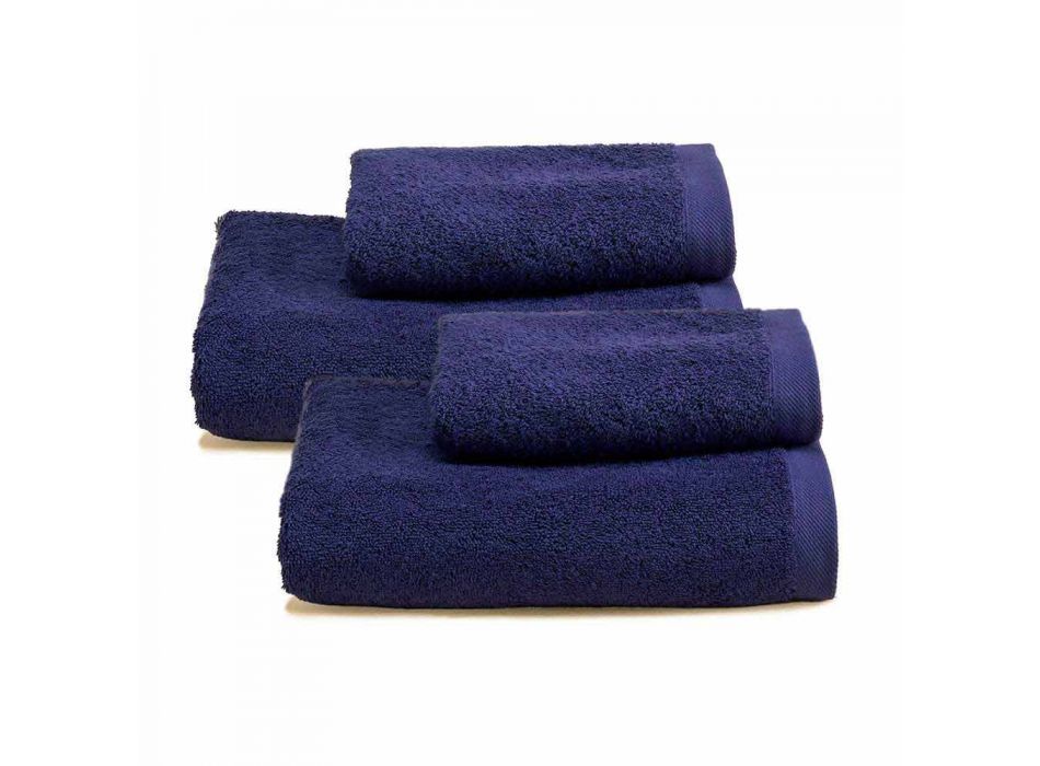 2 par badehåndklæder farvet service i bomuldsspuna - Vuitton Viadurini