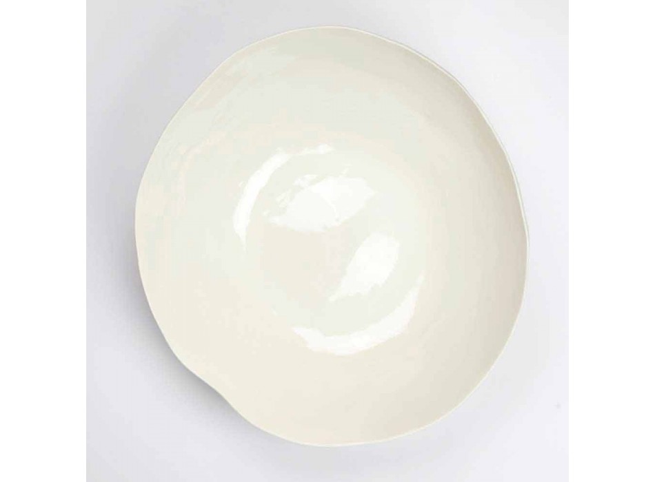 2 salatskåle i hvidt porcelæn Unikke stykker af italiensk design - Arciconcreto Viadurini