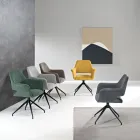 2 180° drejelige lænestole betrukket med stof og metalstel - Ivana Viadurini