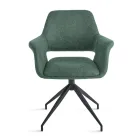 2 180° drejelige lænestole betrukket med stof og metalstel - Ivana Viadurini