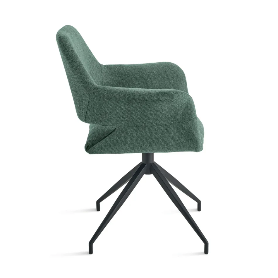 2 180° drejelige lænestole betrukket med stof og metalstel - Ivana Viadurini