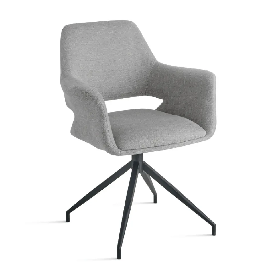 2 180° drejelige lænestole betrukket med stof og metalstel - Ivana Viadurini