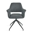 2 180° drejelige lænestole betrukket med stof og metalstel - Ivana Viadurini