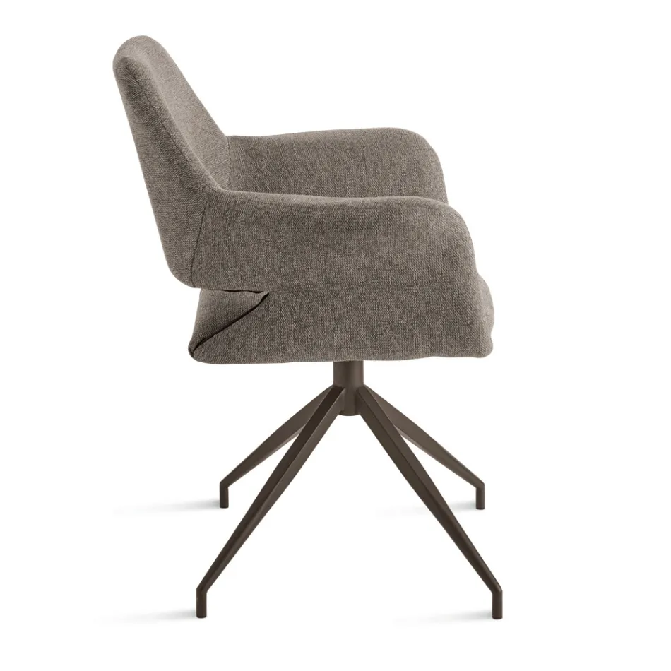 2 180° drejelige lænestole betrukket med stof og metalstel - Ivana Viadurini