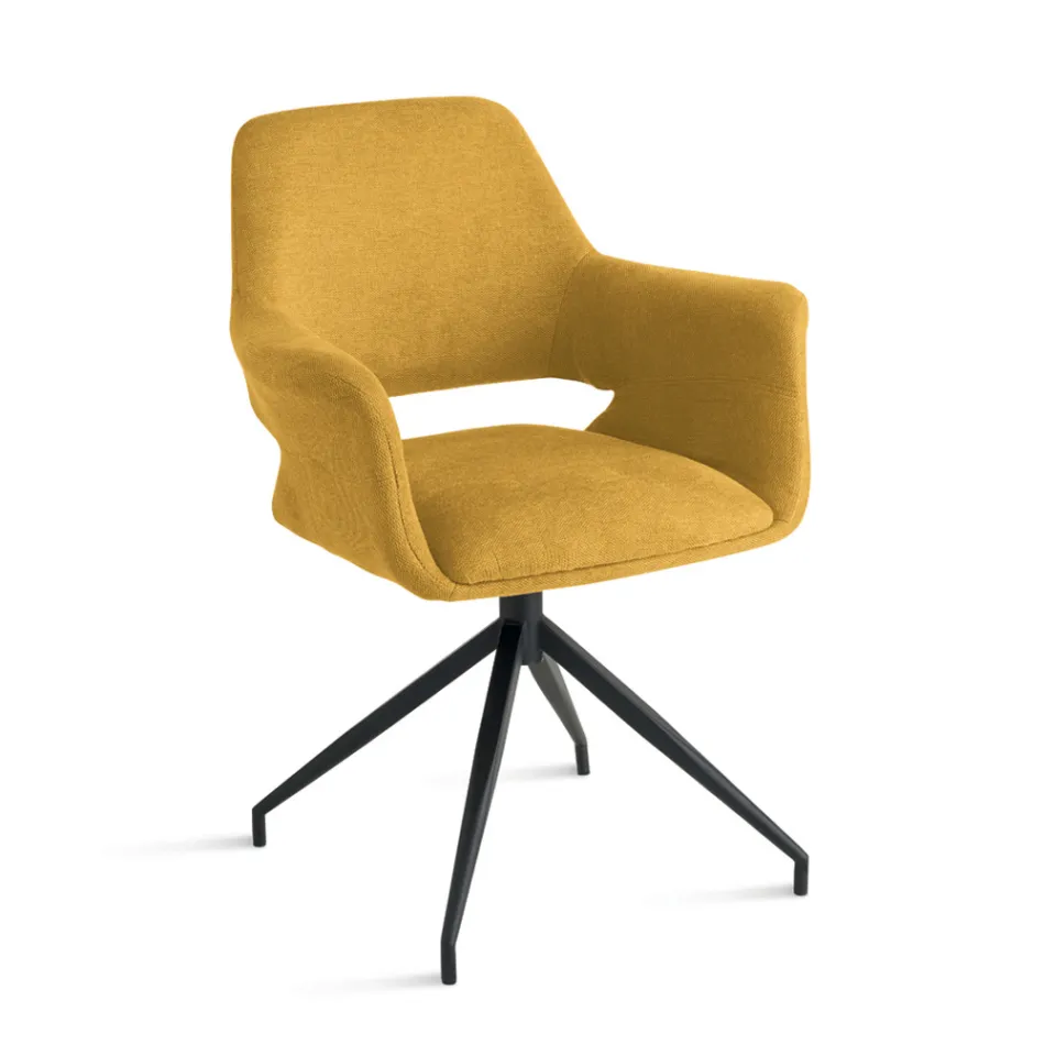 2 180° drejelige lænestole betrukket med stof og metalstel - Ivana Viadurini