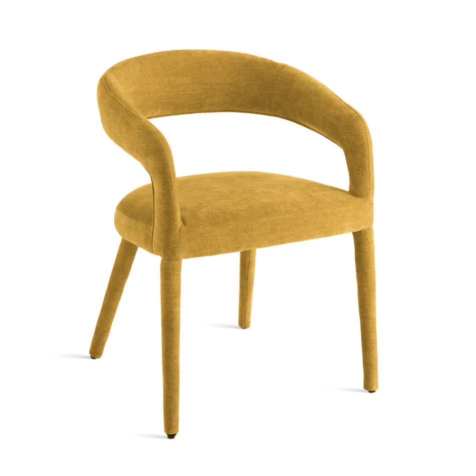 2 polstrede lænestole i Bouclè-stof med betrukket stel - Domenica Viadurini