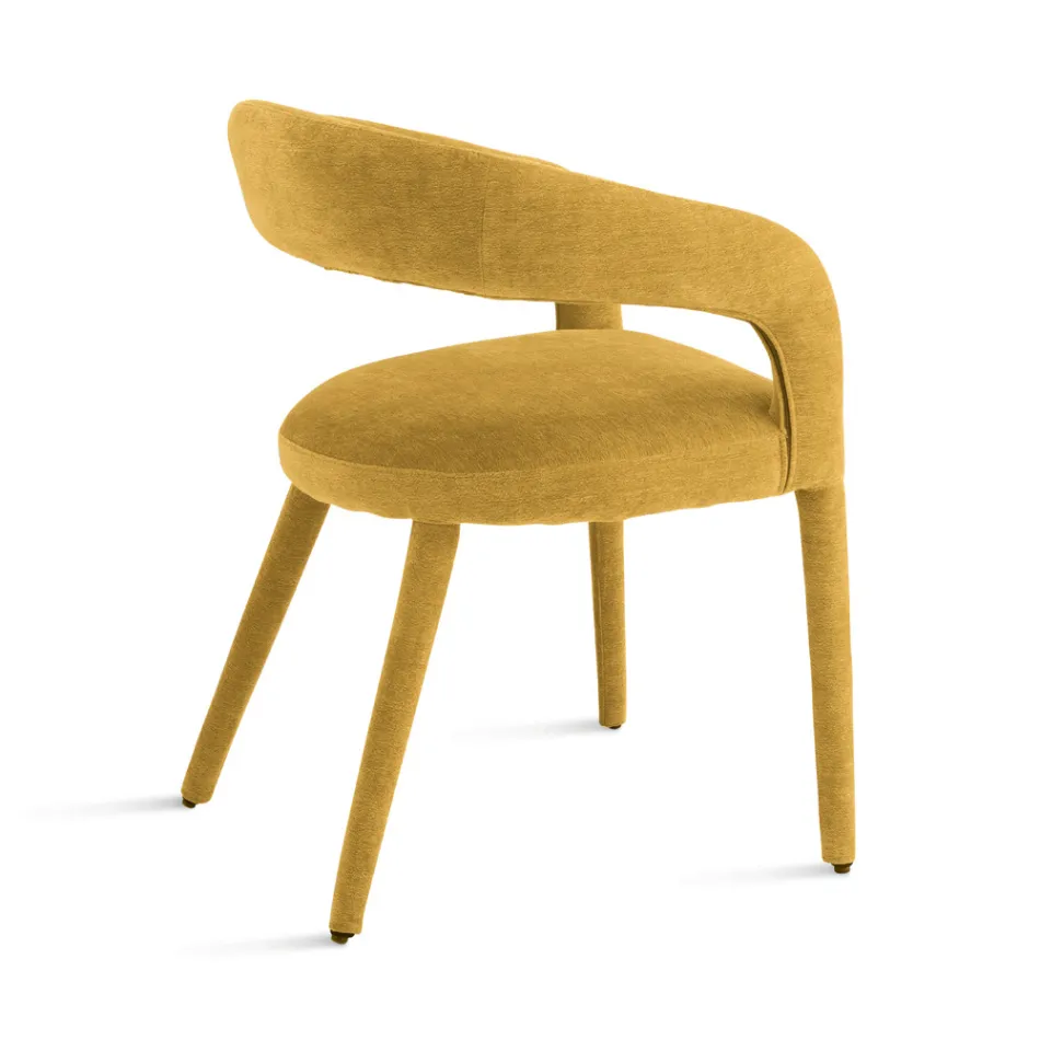 2 polstrede lænestole i Bouclè-stof med betrukket stel - Domenica Viadurini