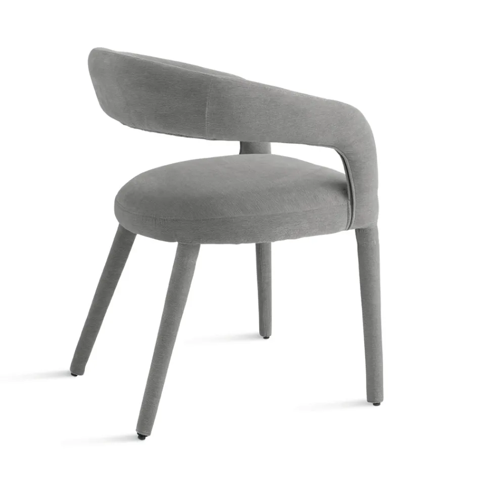 2 polstrede lænestole i Bouclè-stof med betrukket stel - Domenica Viadurini