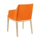 2 lænestole i orange kunstlæder og ben i ask lavet i Italien - spejl Viadurini