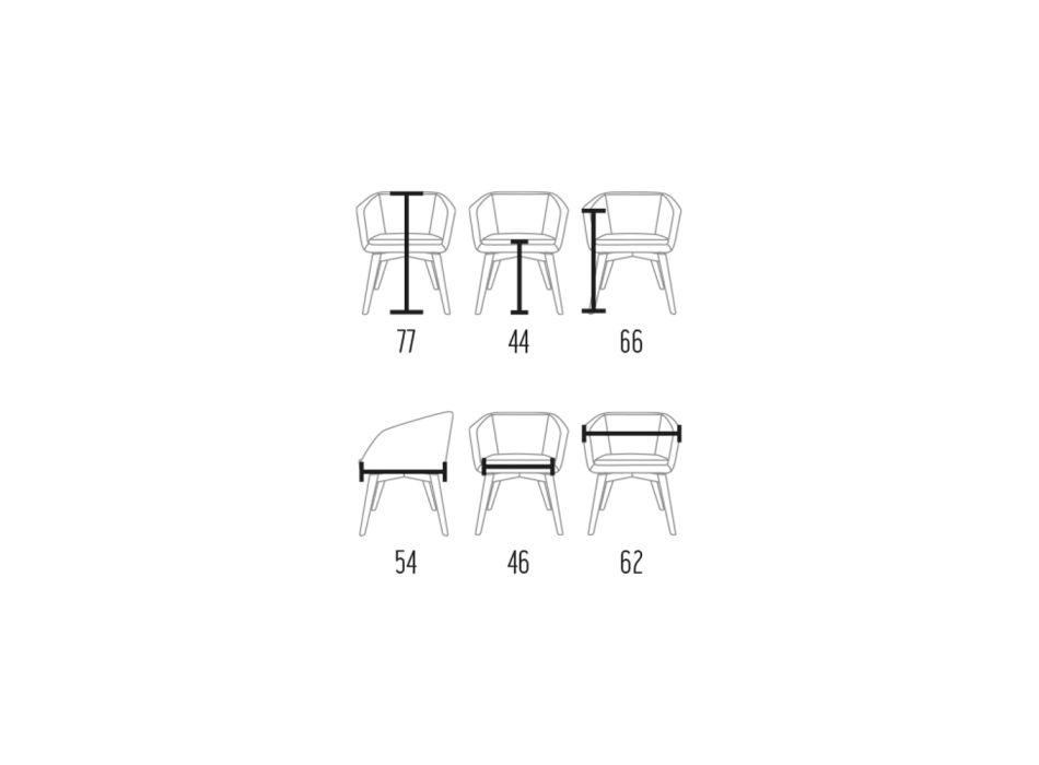 2 lænestole lavet af ægte italiensk læder og asketræ - Luna Viadurini