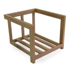 2 lænestole med aluminiumsbord med termotransfer-træeffekt - Camper Viadurini