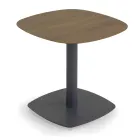 2 lænestole med aluminiumsbord med termotransfer-træeffekt - Camper Viadurini