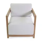 2 lænestole med aluminiumsbord med termotransfer-træeffekt - Camper Viadurini