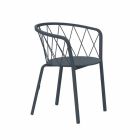 2 udendørs lænestole i malet metal stabelbar fremstillet i Italien - Adia Viadurini