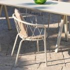 2 udendørs lænestole i malet metal stabelbar fremstillet i Italien - Adia Viadurini