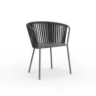 2 havelænestole i rustfrit stål og reb - Luxura Viadurini