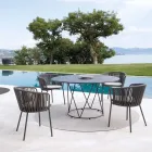 2 havelænestole i rustfrit stål og reb - Luxura Viadurini