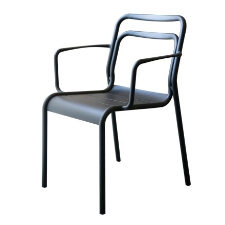 2 indendørs og udendørs lænestole i 100 % genanvendt aluminium i forskellige farver - drik Viadurini
