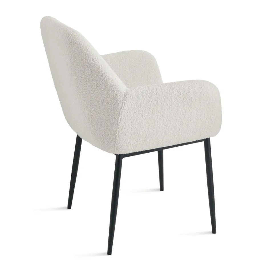 2 lænestole i bouclè-stof i forskellige farver og metalstel - Teodora Viadurini