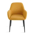 2 lænestole i bouclè-stof i forskellige farver og metalstel - Teodora Viadurini