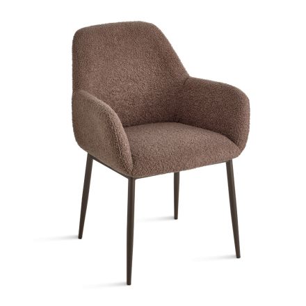 2 lænestole i bouclè-stof i forskellige farver og metalstel - Teodora Viadurini