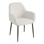 2 lænestole i bouclè-stof i forskellige farver og metalstel - Teodora Viadurini