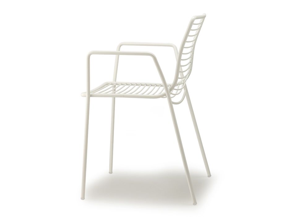 2 udendørs lænestole lavet af stål i forskellige farver lavet i Italien - sommer Viadurini