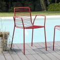 2 udendørs lænestole lavet af stål i forskellige farver lavet i Italien - sommer