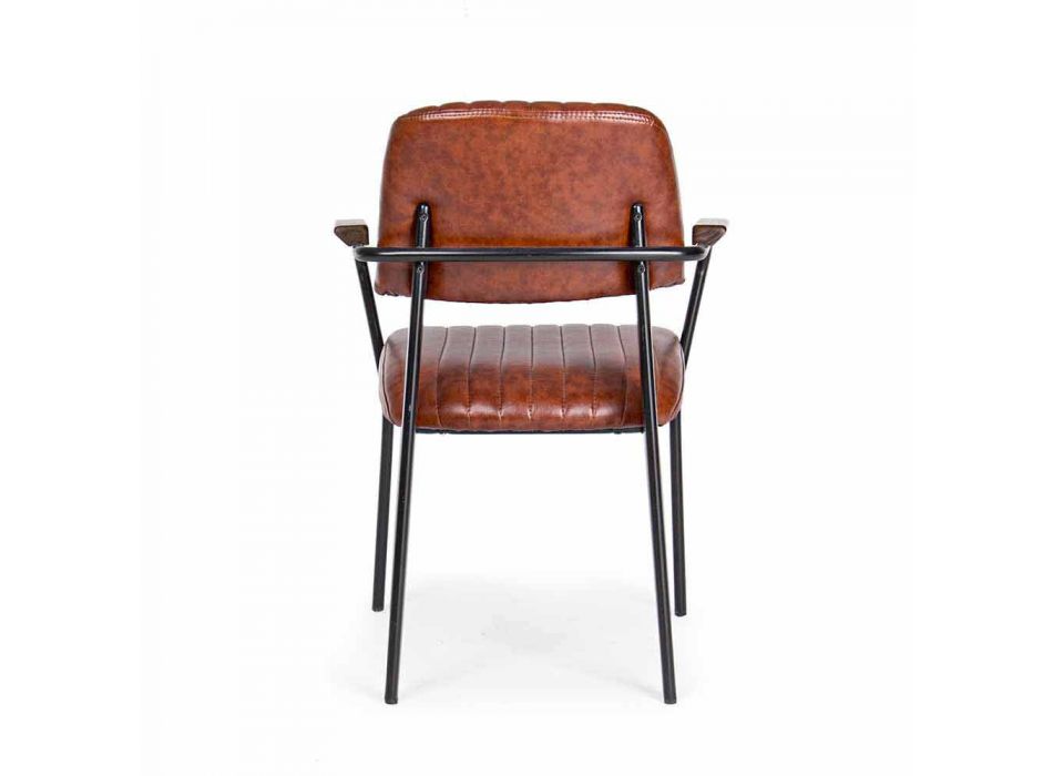 2 stole med armlæn i kunstlæder Vintage Effect Homemotion - Clare