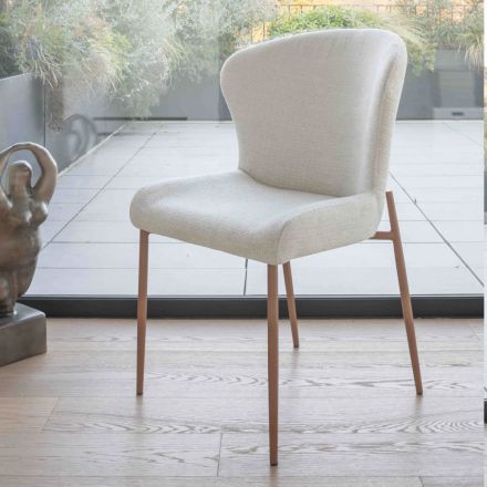 2 indendørs stole lavet af metal med Bliss stofsæde - Avenia Viadurini