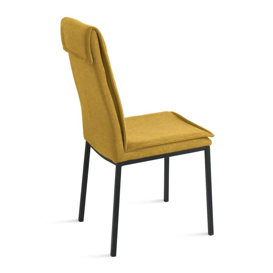 2 polstrede stole i farverigt stof og metalstel - Fabrizio Viadurini