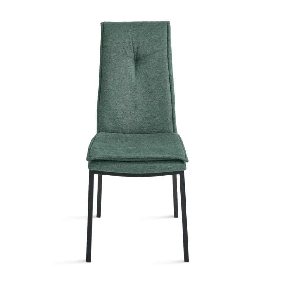 2 polstrede stole i farverigt stof og metalstel - Fabrizio Viadurini