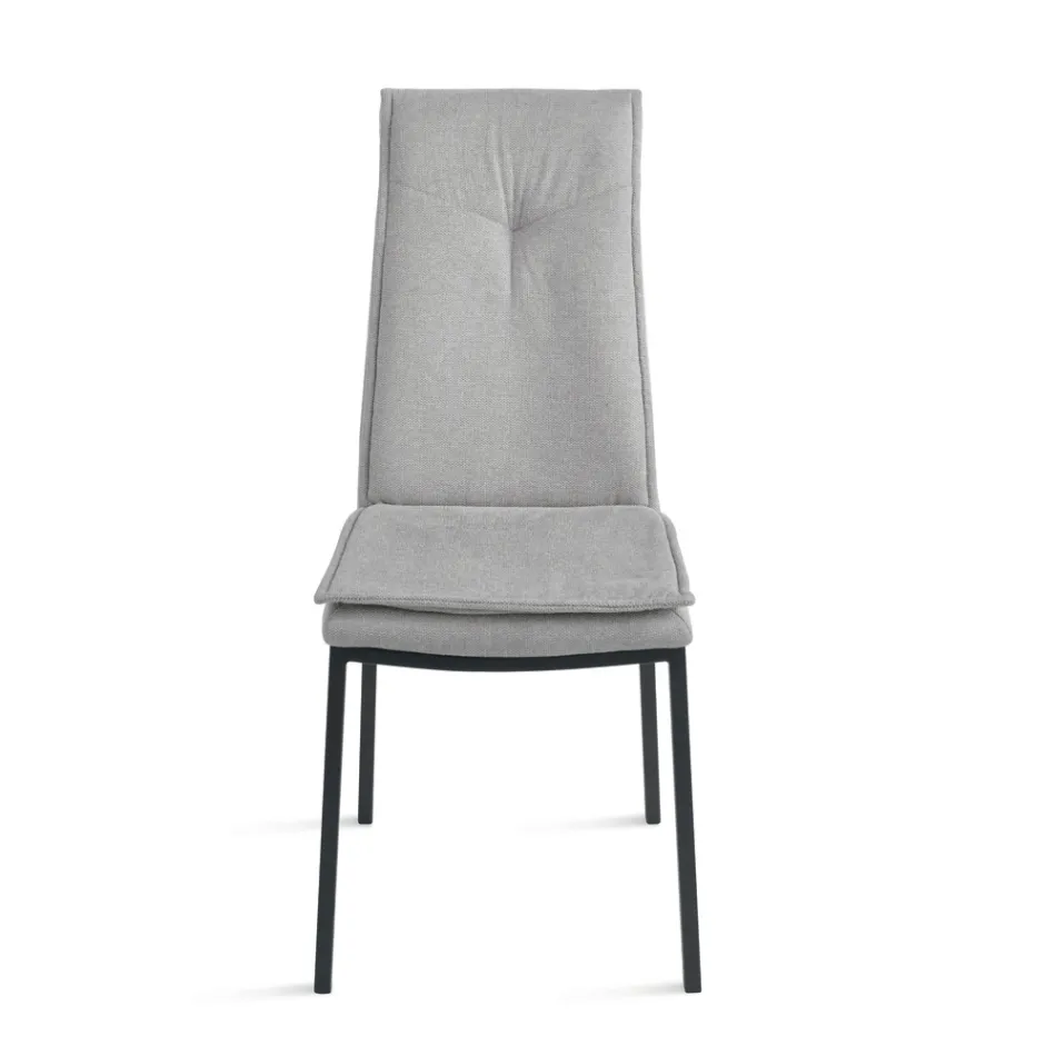 2 polstrede stole i farverigt stof og metalstel - Fabrizio Viadurini