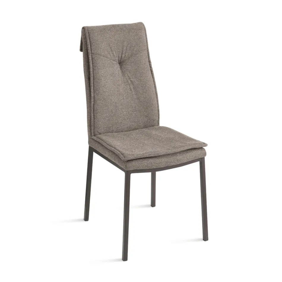 2 polstrede stole i farverigt stof og metalstel - Fabrizio Viadurini