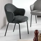 2 stofstole med fjedersæde og metalstel - Alighieri Viadurini