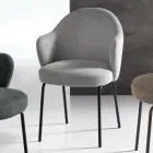 2 stofstole med fjedersæde og metalstel - Alighieri Viadurini