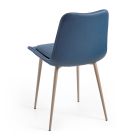 2 Monocoque stole i træ og blåt stof lavet i Italien - små Viadurini