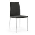 2 stole lavet af sort stof og sølv stålben lavet i Italien - Cadente