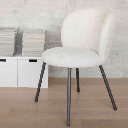 2 stole lavet af grafitmetal med Bliss-stofsæde - Lunea Viadurini