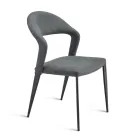 2 stole betrukket med farvet kunstlæder og malet metalstel - Boccaccio Viadurini