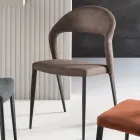 2 stole betrukket med farvet kunstlæder og malet metalstel - Boccaccio Viadurini