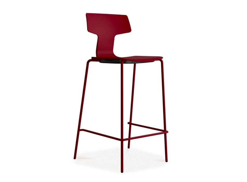 2 Stabelbare barstole i metal og polypropylen fremstillet i Italien - Arlette