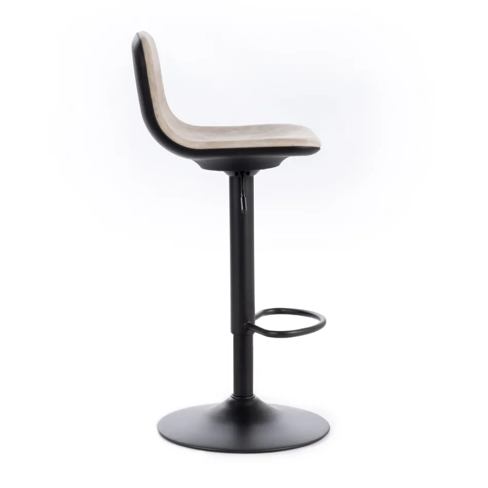 2 skamler med gaslift, mikrofiber og metalsæde - Adonis Viadurini