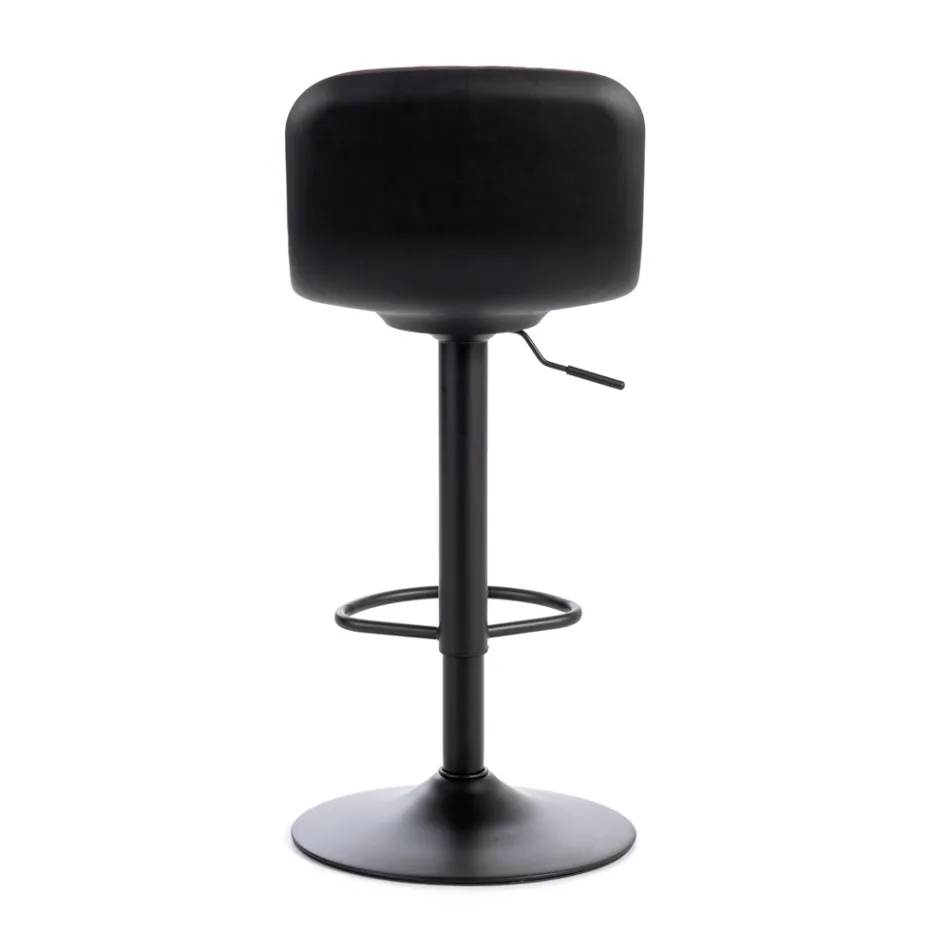 2 skamler med gaslift, mikrofiber og metalsæde - Adonis Viadurini