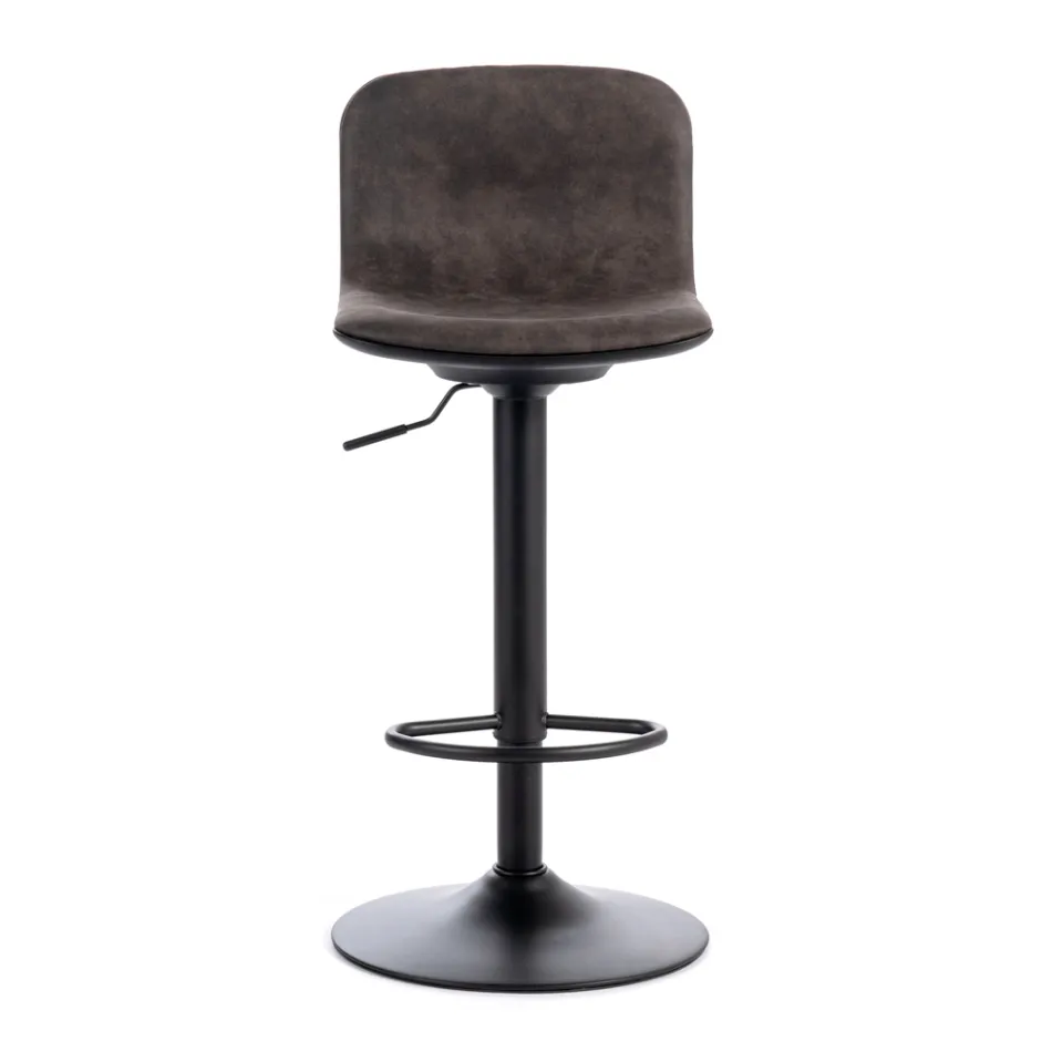 2 skamler med gaslift, mikrofiber og metalsæde - Adonis Viadurini