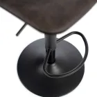 2 skamler med gaslift, mikrofiber og metalsæde - Adonis Viadurini